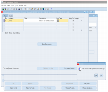 Confirmation of successful upload screen
