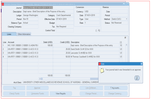 Submission for approval