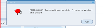 Transaction complete and saved confirmation screen